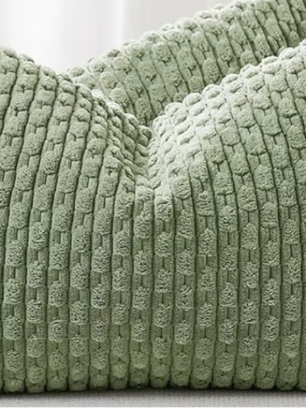Plush Ribbed Throw Pillow Cover  - Sage Green One Cover